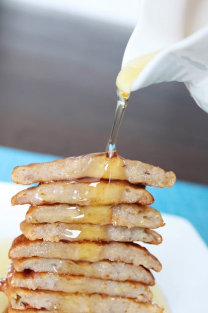 Pouring Syrup on Jamaican Banana Fritters