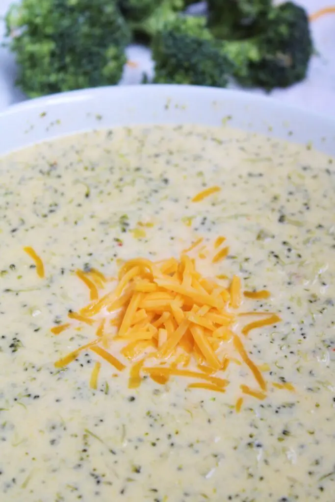 Leftover Instant Pot Curried Cream of Broccoli Soup in a glass jar
