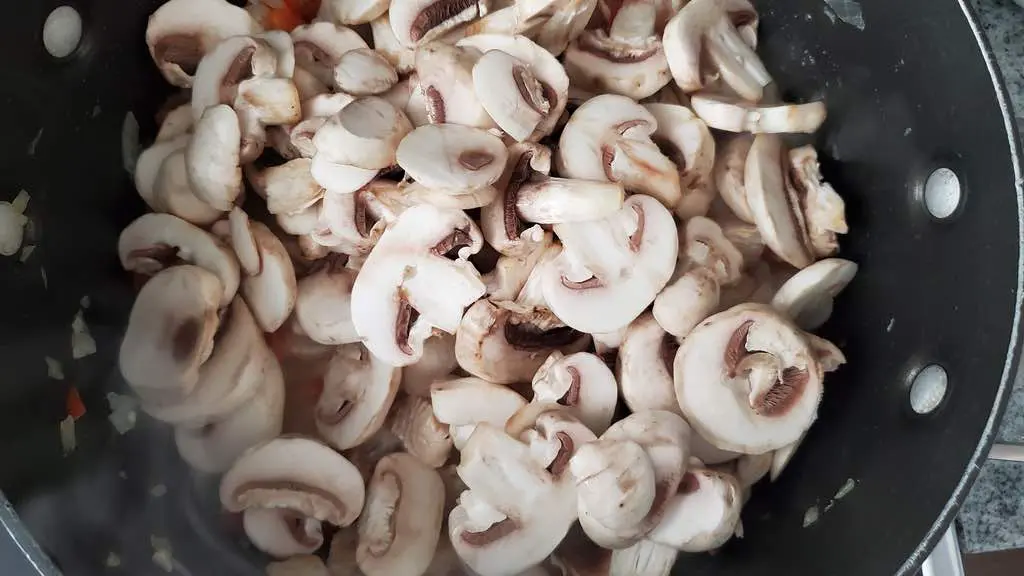 Add the mushrooms and cook.