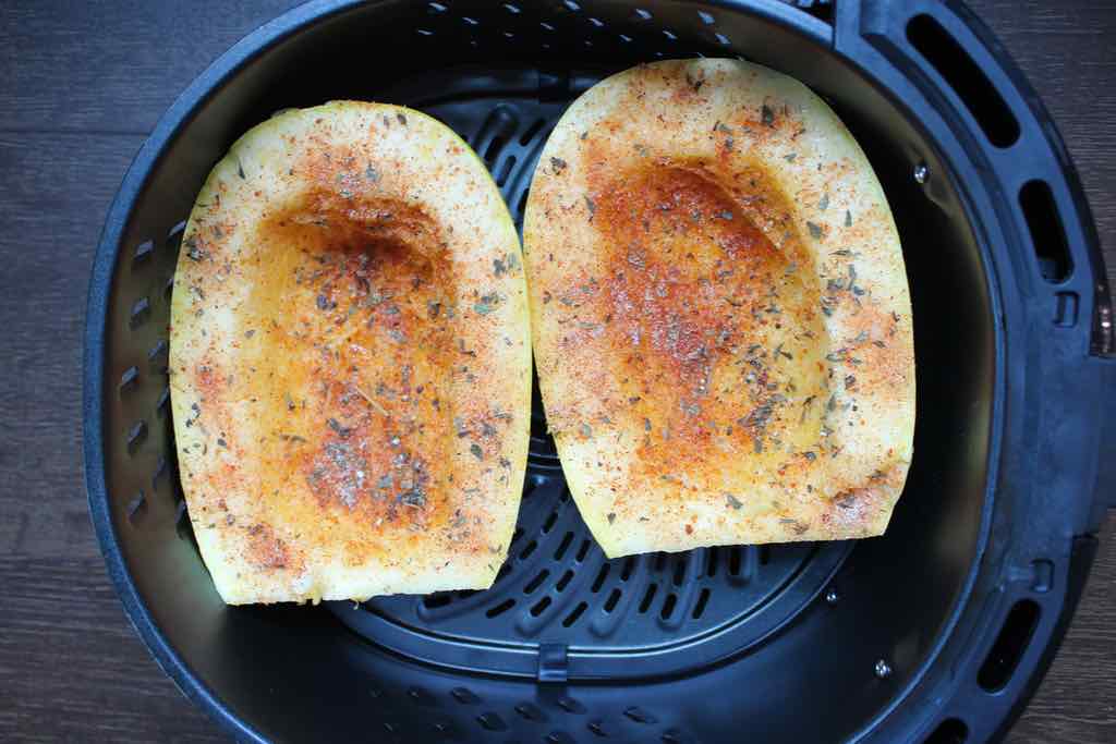This is how you season it and cook it in the air fryer.