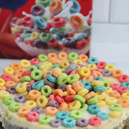Froot Loops® No-Bake Rainbow Cheesecake