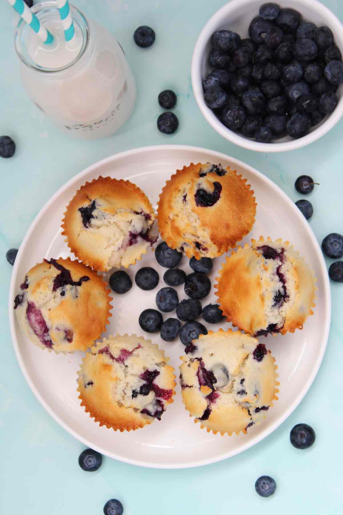 Delicious air fryer blueberry muffins recipe made from scratch.
