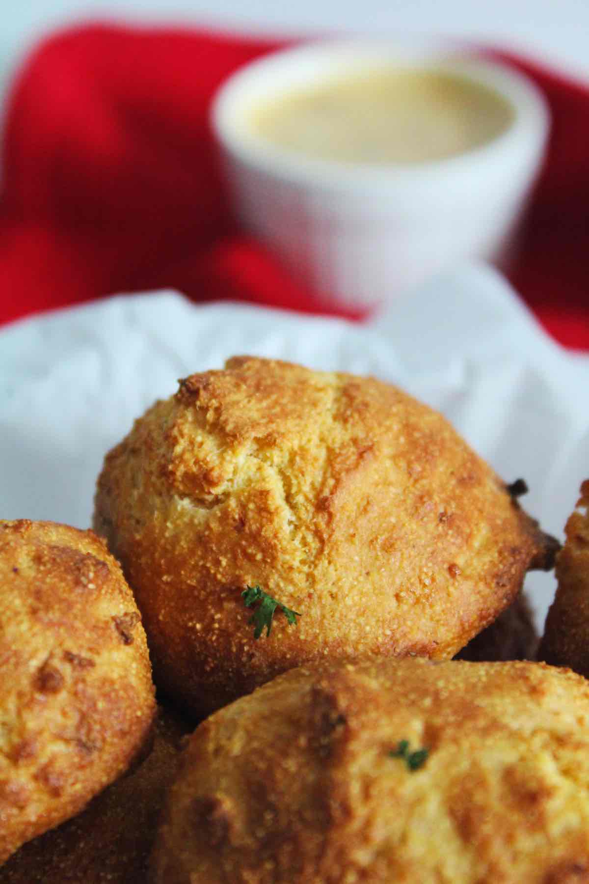These air fryer hush puppies are made from scratch.
