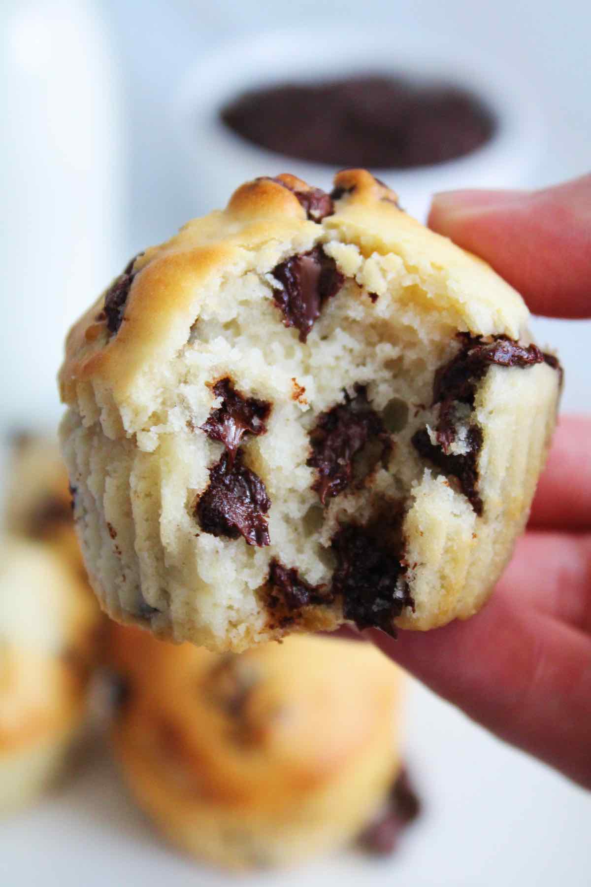 These chocolate chip muffins were air fried.