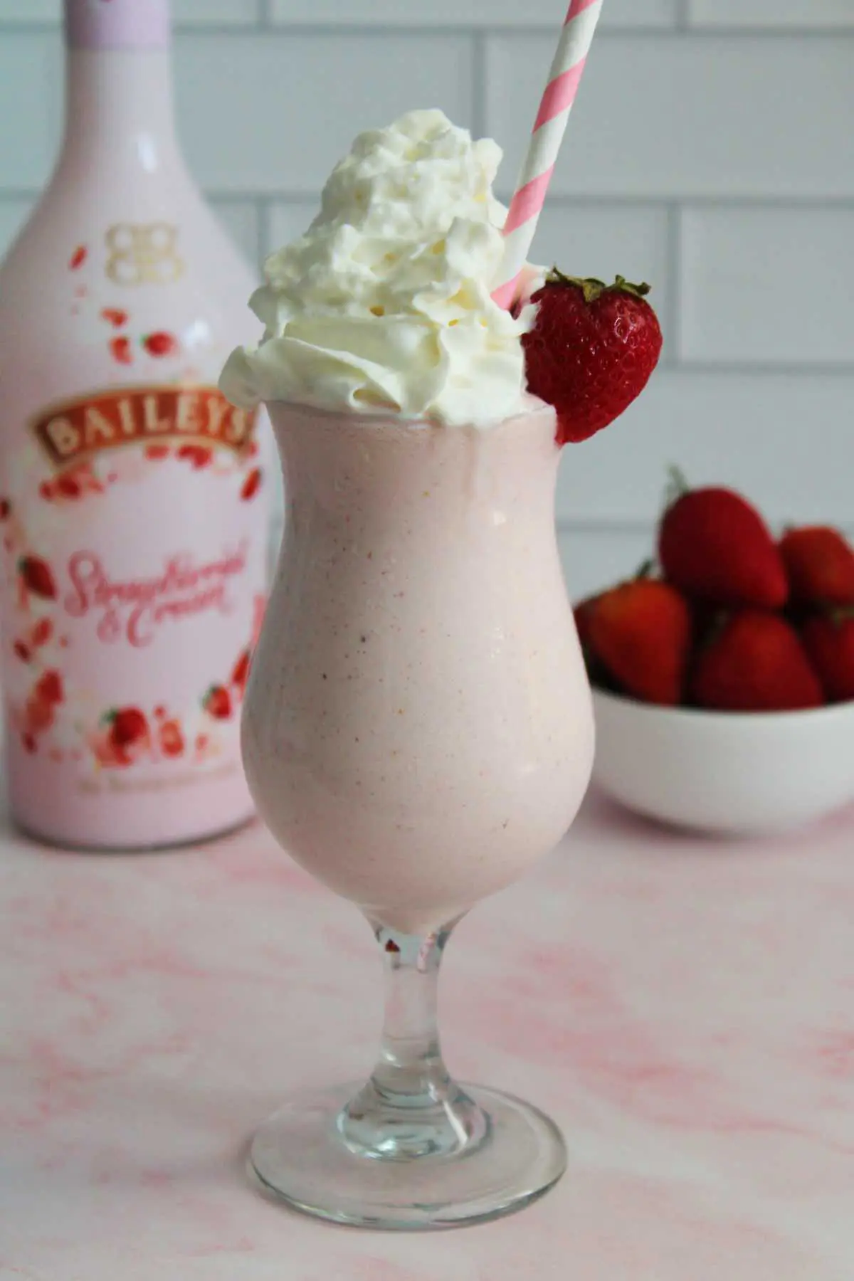 Strawberry Bailey's milkshake made right at home.