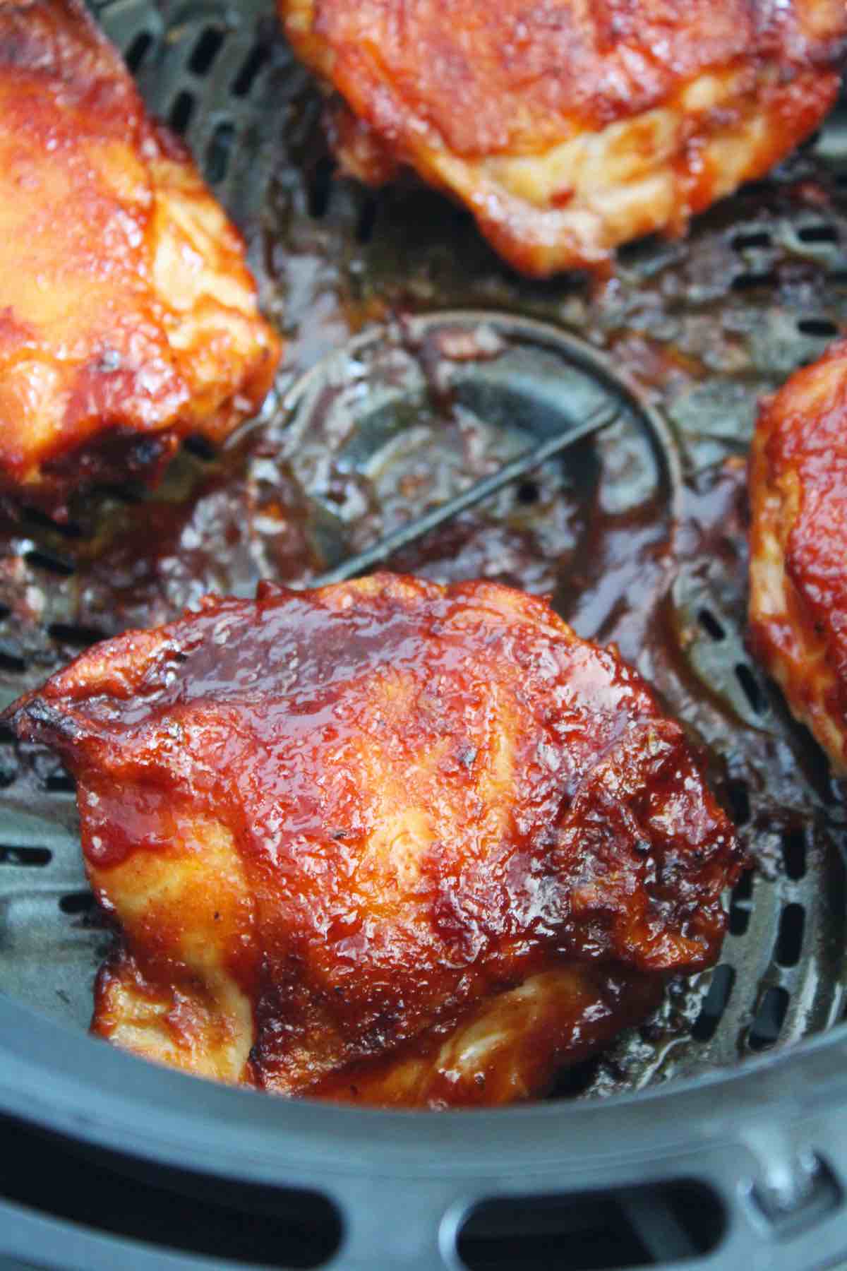 Air fryer bbq chicken thighs are perfect for a quick weeknight meal.