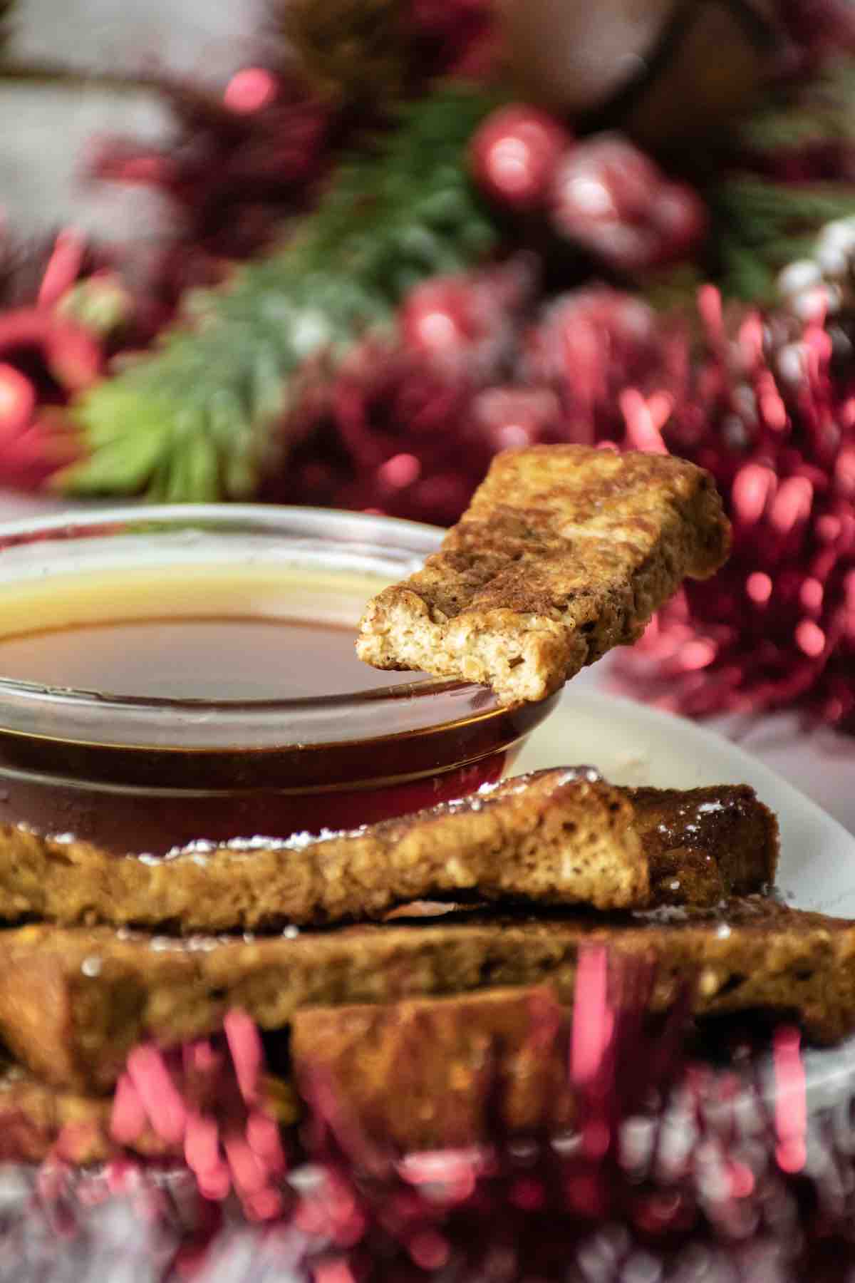 Cognac French toast sticks are perfect for Christmas morning breakfast.