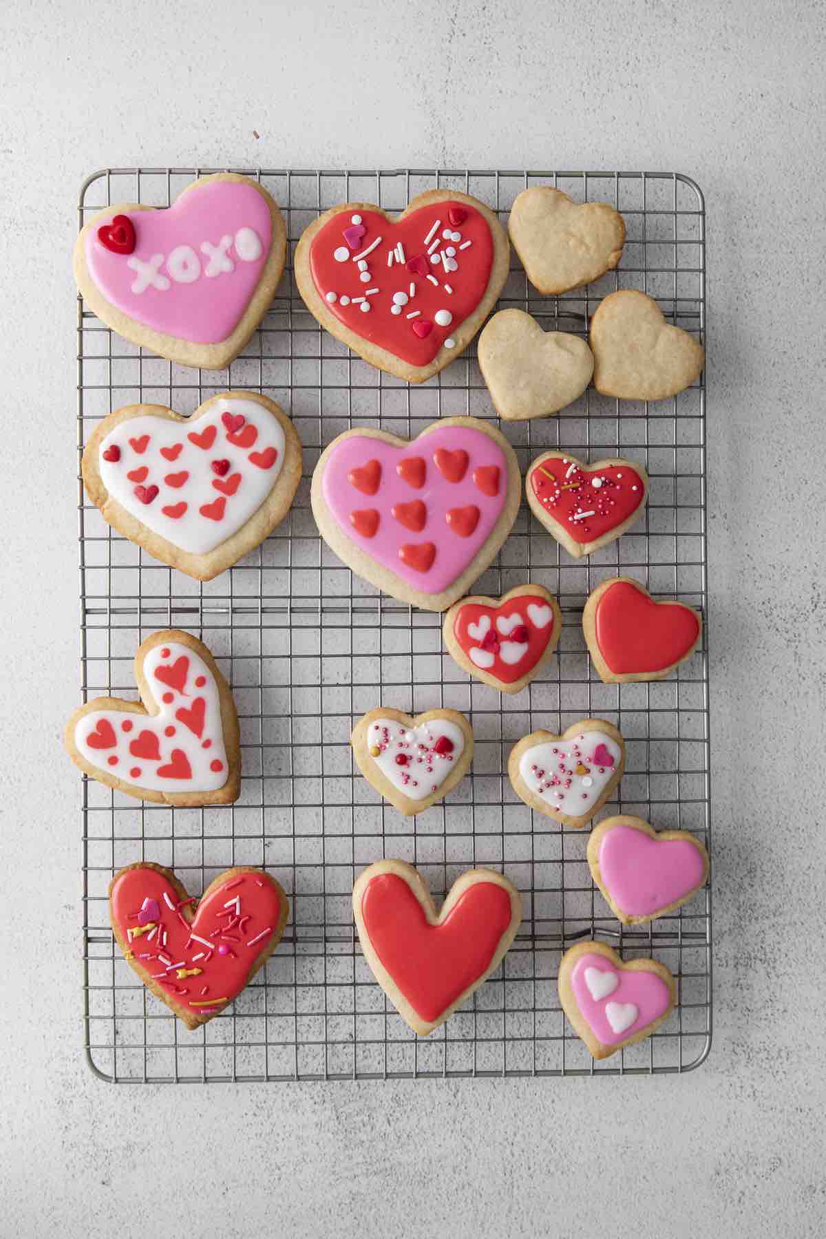 These heart shaped cookies were topped with homemade icing and Valentine's Day sprinkles.