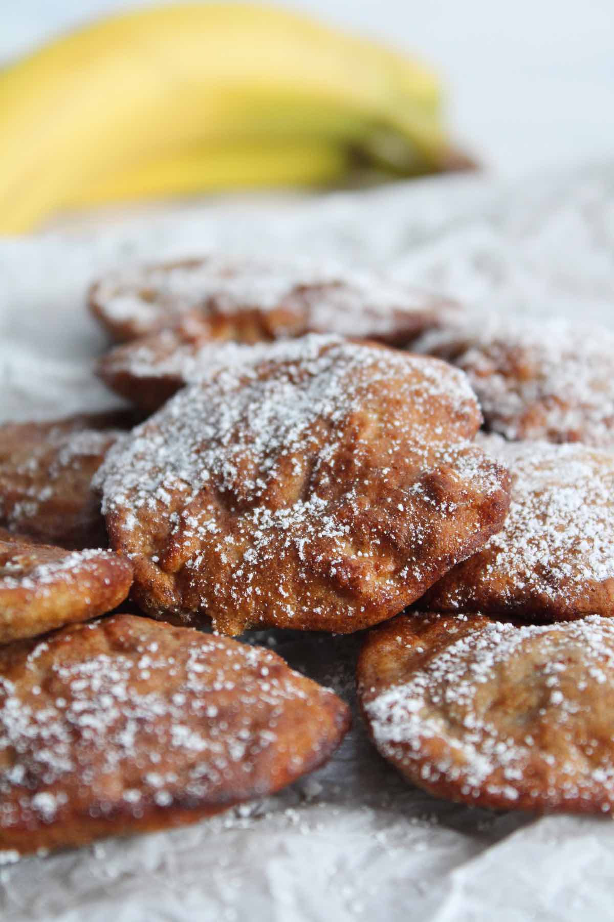 This easy recipe for air fryer banana fritters is made with ripe mashed bananas and everyday ingredients.