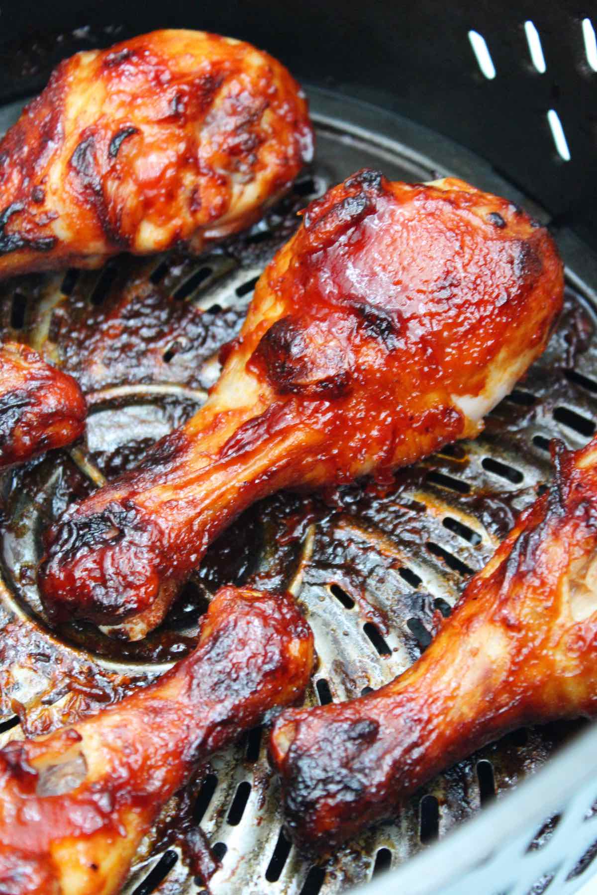 These air fryer bbq chicken legs are crispy, easy to make and very cheap.