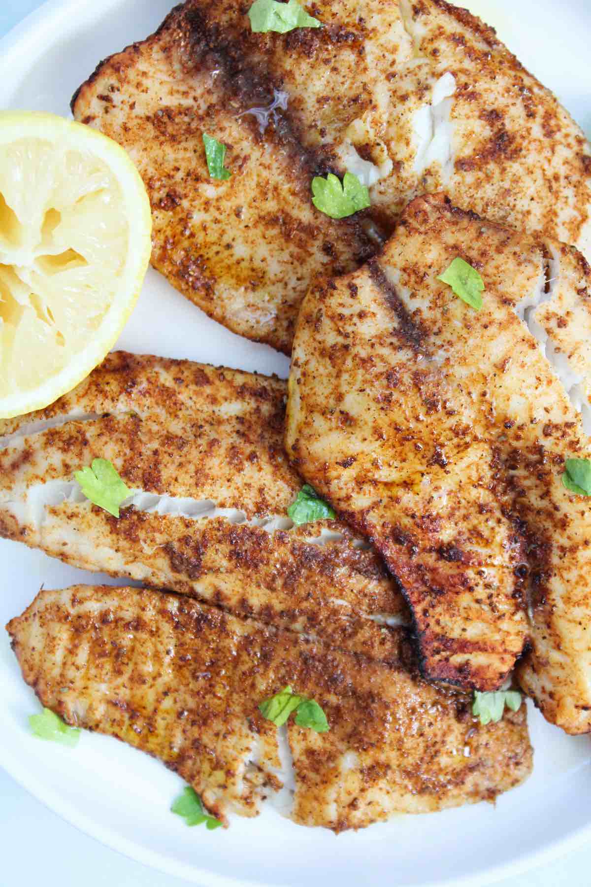 This recipe for air fryer blackened tilapia fish fillets is made with only 3 ingredients.