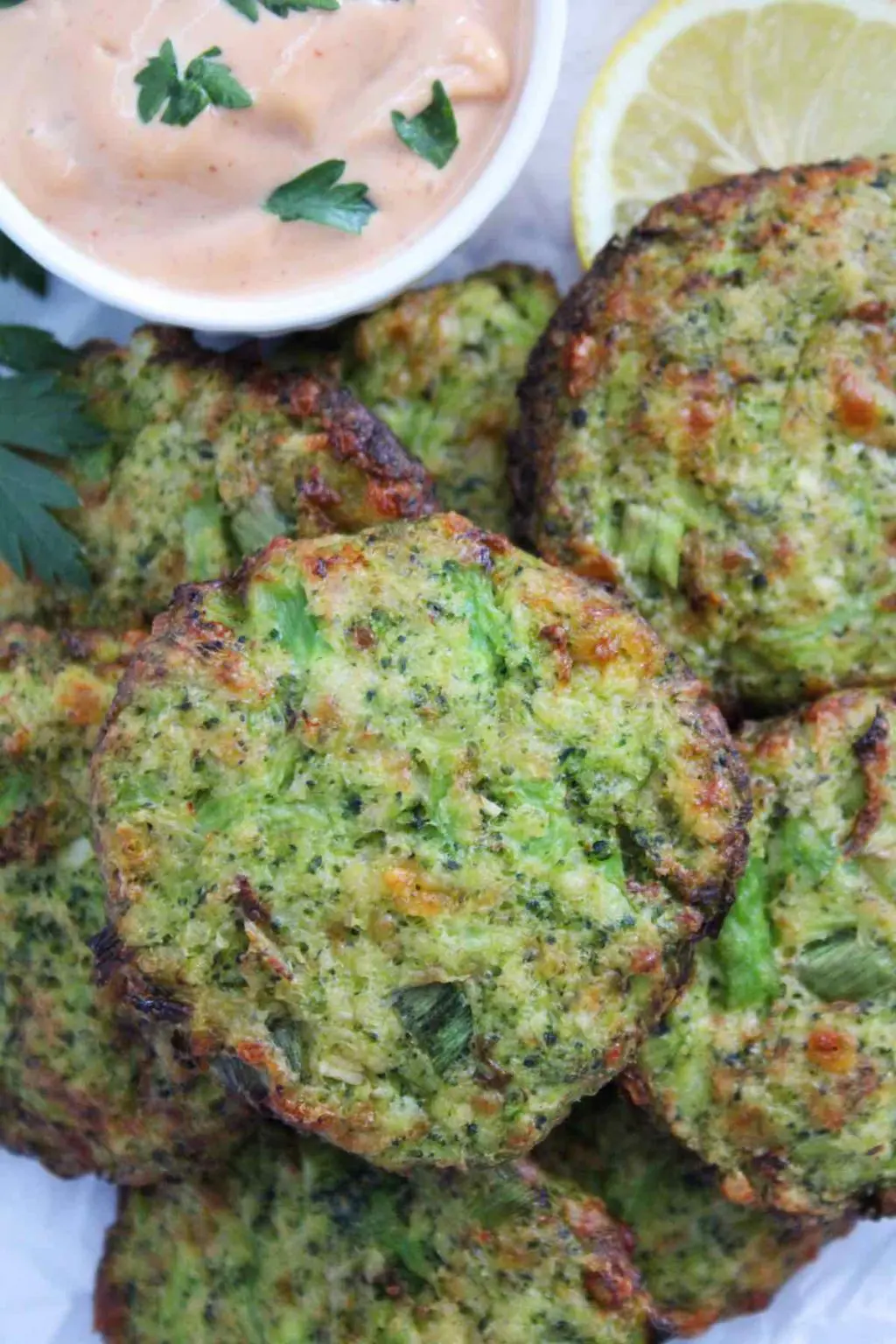 Air Fryer Broccoli Fritters - The Six Figure Dish