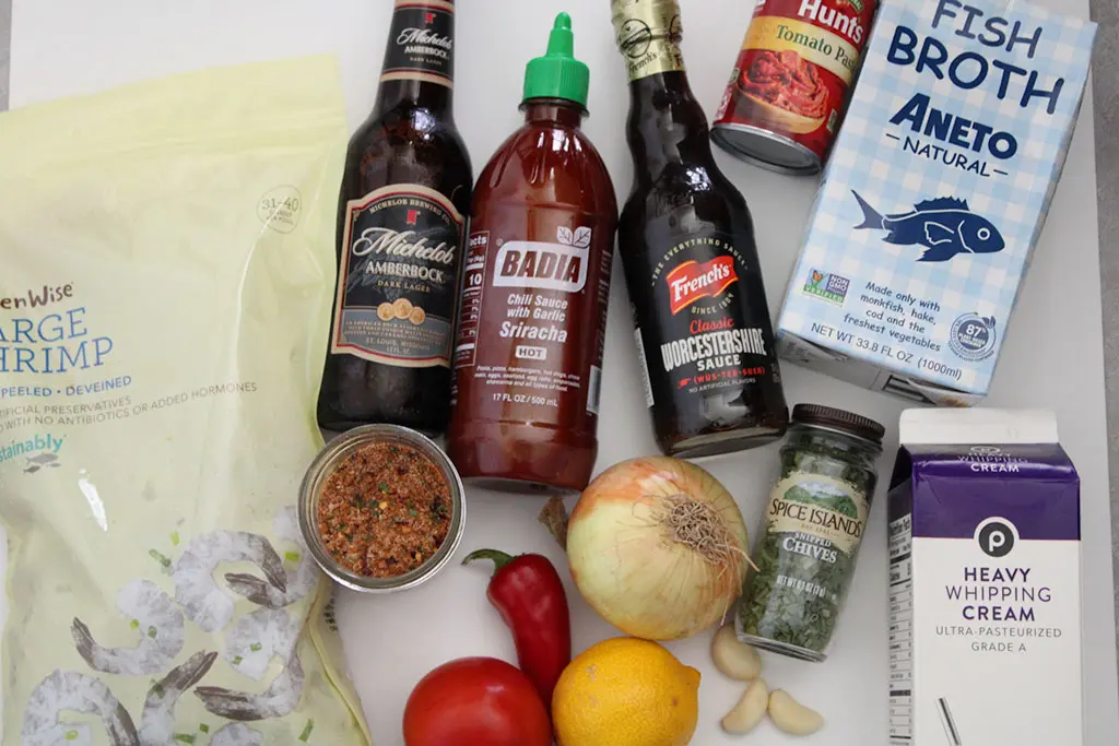 These are the ingredients you will need to make voodoo shrimp