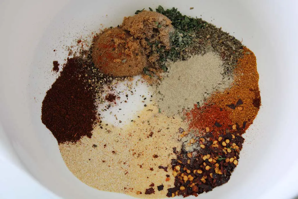 Mix together all of the spices seen in this photo to make the seasoning