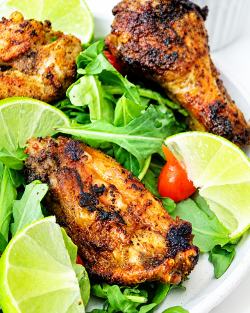 Baked blackened chicken wings with old bay seasoning