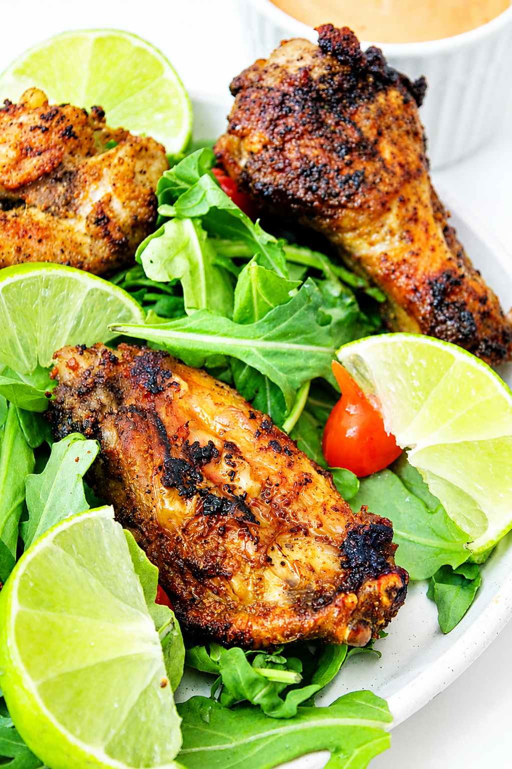 Baked blackened chicken wings with old bay seasoning